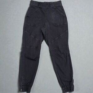 Spanx Pants Sz L Gray Cotton Twill Cargo Jogger Athleisure Comfort Stretch